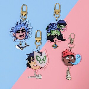 Gorillaz Clear Acrylic Charm - 2D, Murdoc, Noodle, Russel