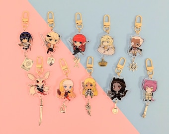 Metáfora: Charm acrílico transparente ReFantazio - Will, Strohl, Hulkenberg, Louis, Heismay, Junah, Eupha, Basilio