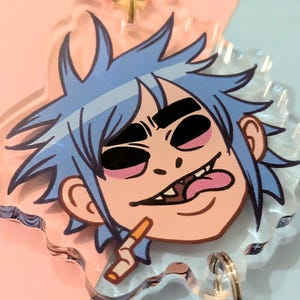 Gorillaz klarer Acryl Anhänger - 2D, Murdoc, Noodle, Russel 2D