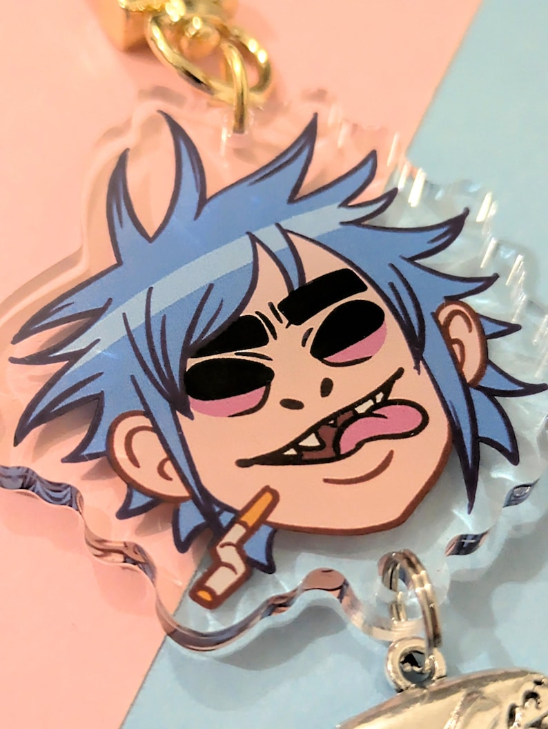 Gorillaz klarer Acryl Anhänger - 2D, Murdoc, Noodle, Russel 2D