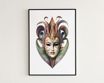 Venetian Mask,Venetian Masquerade Mask,Masquerade,Venice,Mask,Carnival,Masked Ball,Digital Download,Digital Art Print