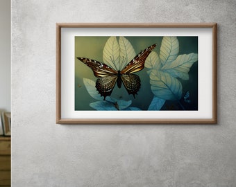 Butterflies |  Digital Download | Flowers | Leaves | Landscape Butterfly Print |  Digital Print | Wall Art
