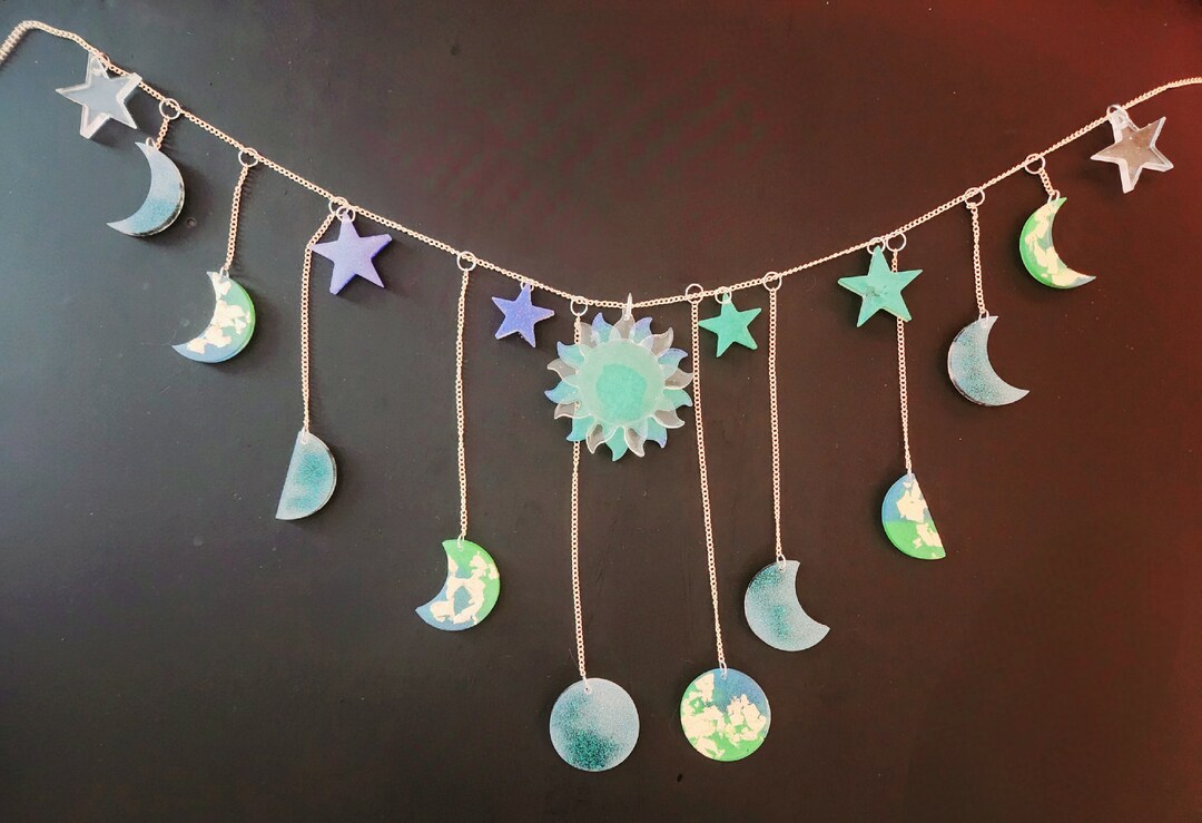 Moon Phases, Sun, and Stars Sun Catcher Etsy