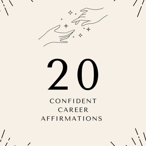 Carte d'affirmation imprimable, affirmations de carrière téléchargeables, 20 cartes inspirantes, messages positifs.
