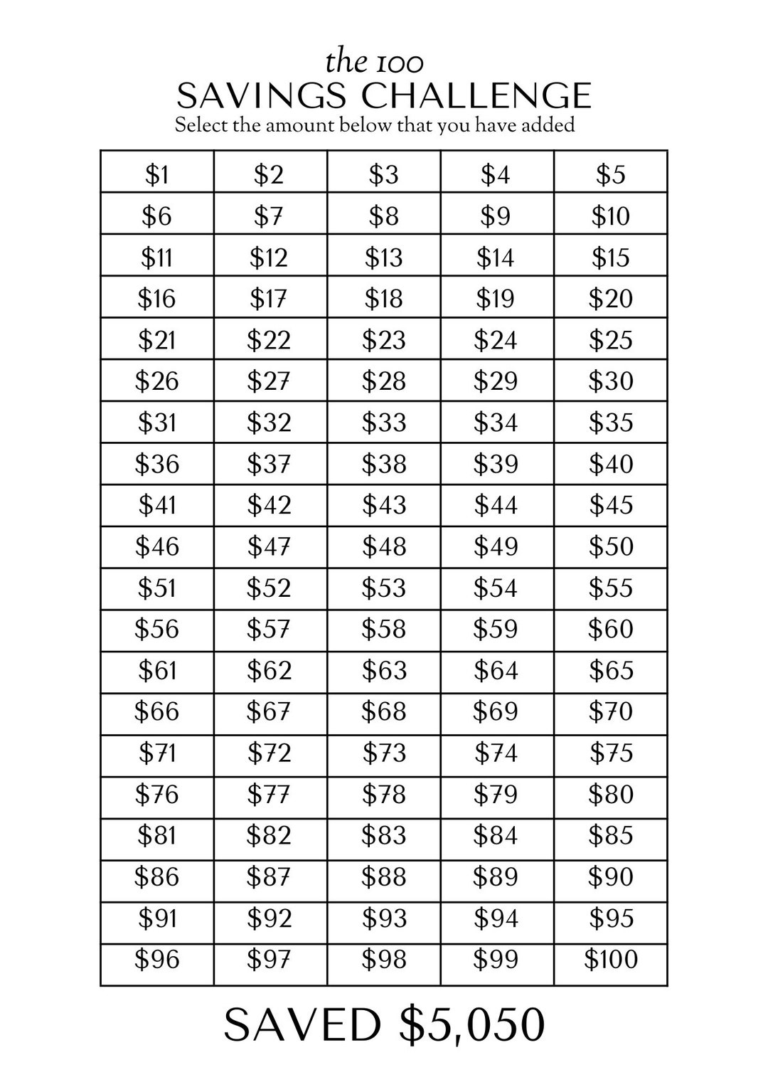 Printable Savings Challenge Savings Challenge Bundle 20 Savings