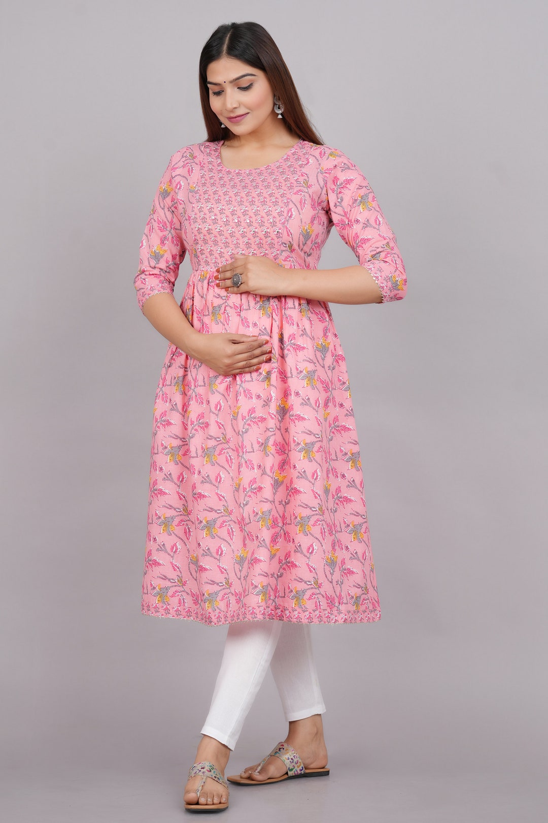 Breastfeeding Designer Pink Kurtis Zip for Baby Feeding Daily Etsy