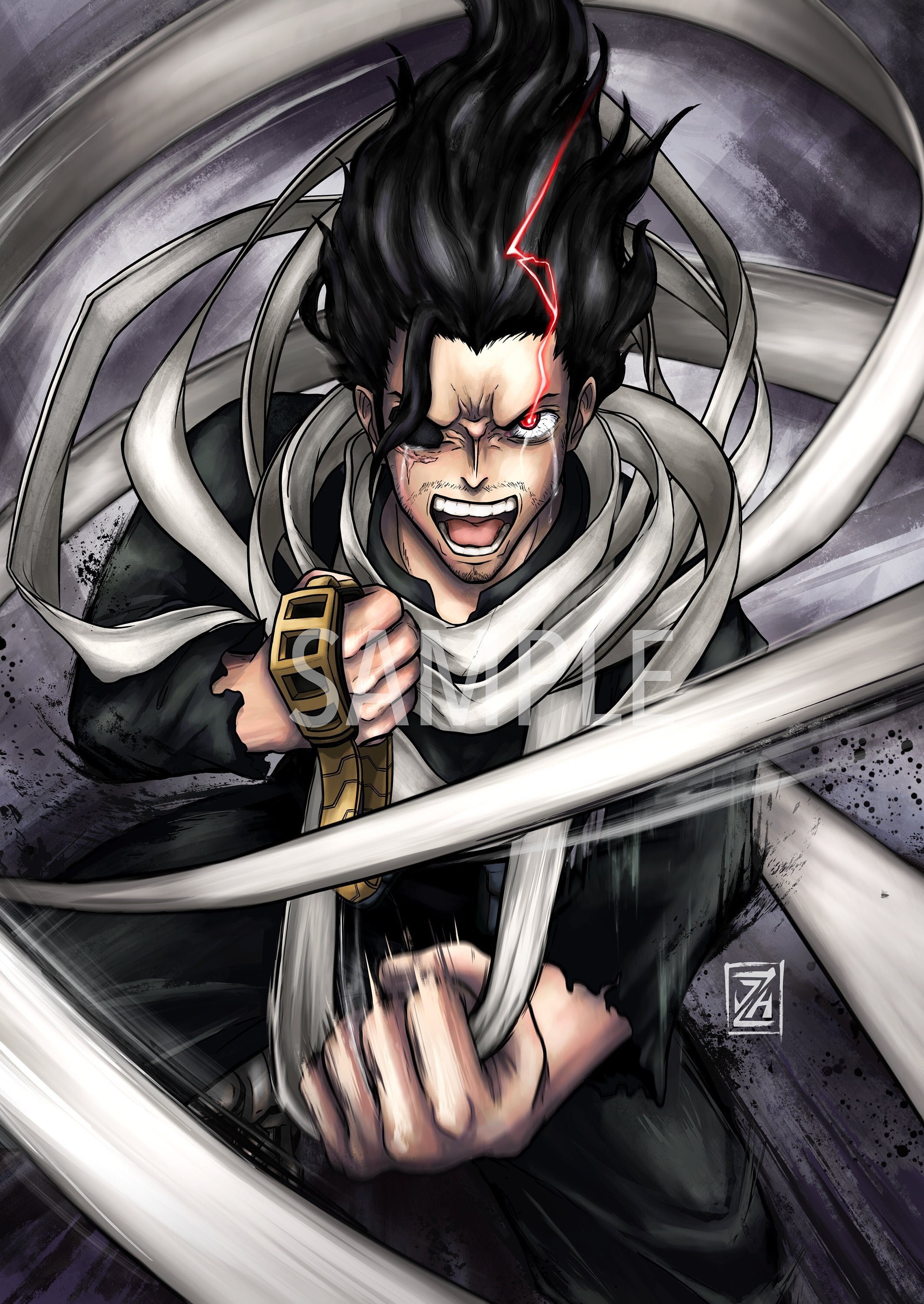 MHA Fanart Print Shota Aizawa Eraserhead My Hero Etsy