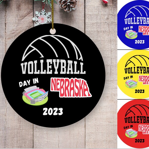 Nebraska Volleyball Christmas Ornament, 2023 Volleyball Ornament, Volleyball Day, Husker Volleyball, UNK, UNO, Wayne State