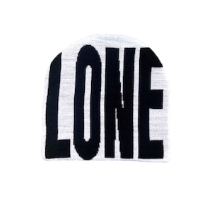 Y2K White Beanie | White, Red | Gothic Beanie | Trending Winter Beanie | Cozy Beanie