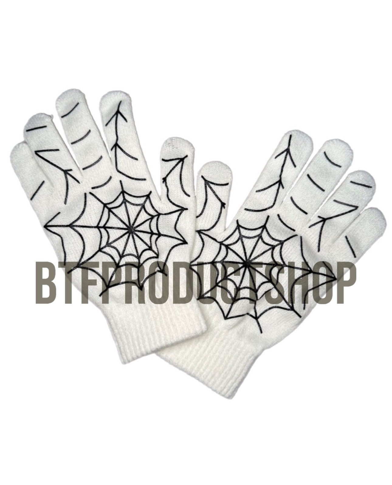 Spider Web White Gloves | White Gloves | Web Gloves | Y2K White