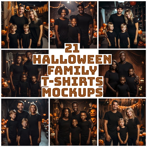 21 x Halloween Mockup for Fall Mockup for Halloween Family Mockup Bella Canvas Black Tshirt Halloween Shirt mockup Halloween Family