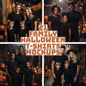 21 x Halloween Mockup for Fall Mockup for Halloween Family Mockup Bella Canvas Black Tshirt Halloween Shirt mockup Halloween Family