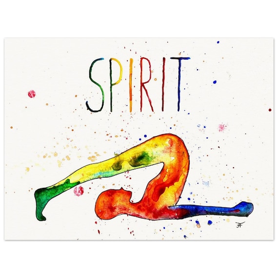 hand-painted watercolor painting directly from the artist, yoga, wall decoration, fine art print - poster made of matte paper in museum quality