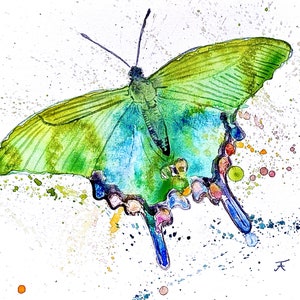 Original watercolor, digital print, art print, handmade, digital download, butterfly, insect, wall decoration, design, insect, art