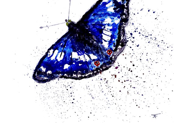 Watercolor painting to print yourself, directly from the artist, butterfly, wall art, fine art print, last minute gift, quick gift,