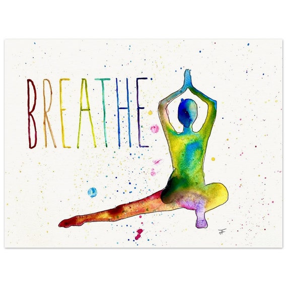 hand-painted watercolor painting directly from the artist, yoga, wall decoration, fine art print - poster made of matte paper in museum quality