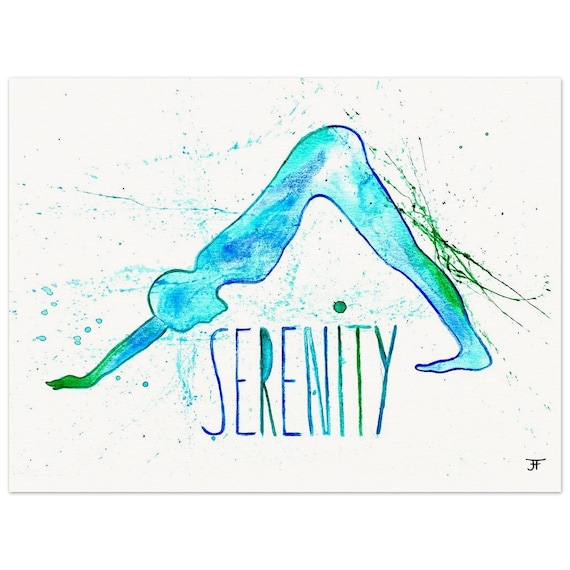 hand-painted watercolor painting directly from the artist, yoga, wall decoration, fine art print - poster made of matte paper in museum quality