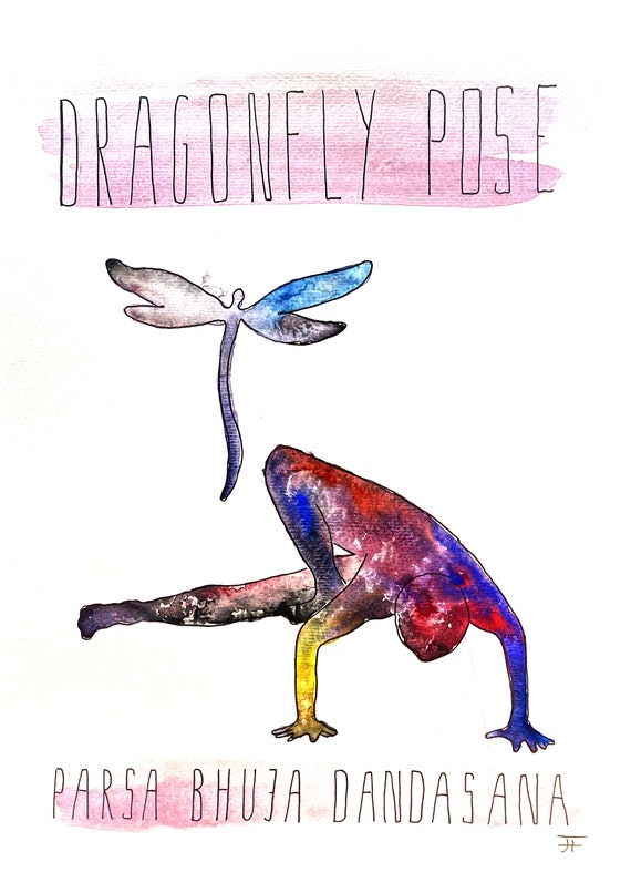 Watercolor picture to print yourself, directly from the artist, yoga, wall decoration, fine art print