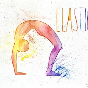 Watercolor picture to print yourself, directly from the artist, yoga, wall decoration, fine art print