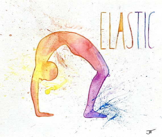 Watercolor picture to print yourself, directly from the artist, yoga, wall decoration, fine art print