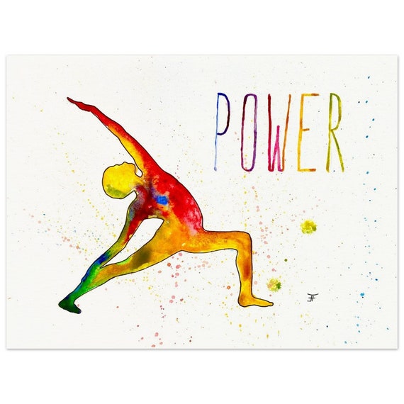 hand-painted watercolor painting directly from the artist, yoga, wall decoration, fine art print - poster made of matte paper in museum quality