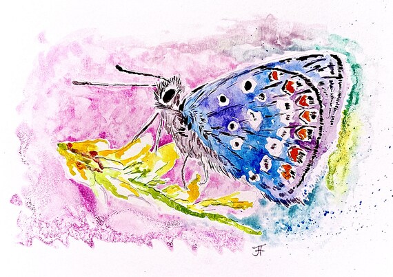 Watercolor Painting Print Yourself Direct From The Artist Butterfly Wall Decor Art Print Insect Nature Wall Decor Art
