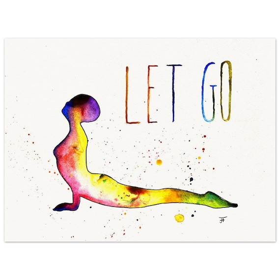 hand-painted watercolor painting directly from the artist, yoga, wall decoration, fine art print - poster made of matte paper in museum quality