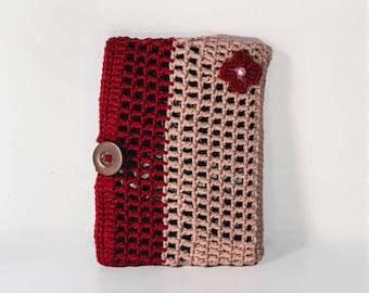 Funda para libro hecha a mano, estuche para libro, bolsa de tela para libro, monedero para libro, protector de libro, cubierta para libro, estuche para libro, libro de ganchillo, Día de la Madre