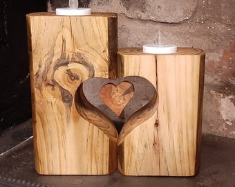 Candle Holder/Tealight Holder Crafted From Reclaimed Hops Poles -  Christmas, Valentines Day, Mothers Day, Weddings - Rustic