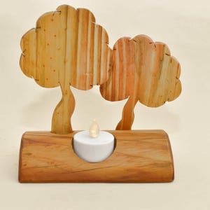 Orchard Tealight Holder Crafted From Reclaimed Hops Poles -  Christmas, Valentines Day, Mothers Day, Weddings - Rustic