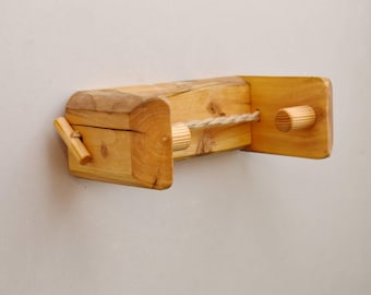 Wall Mounted Kitchen Roll Holder, Unique Design, Paper Towel Dispenser, Rustic Upcycled Wood