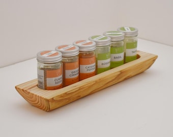 Portable Spice Holder, Rustic Wooden Spice Rack, Caddy