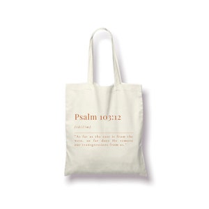Psalm 103:12 Tote bag