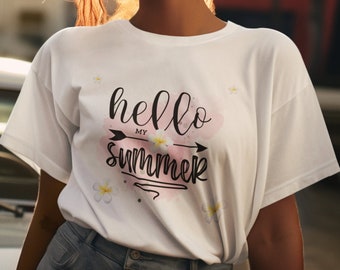 Hello Summer T-shirt designe PNG, Instant Download, Non Editable File For Sublimation