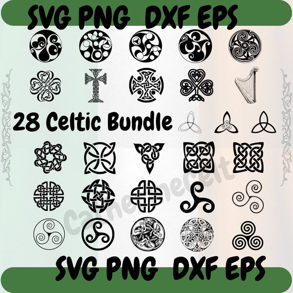 Celtic SVG Knots Clovers and Crosses Bundle, Celtic for Cricut, Vintage Celtic heritage Designs, Druid line art