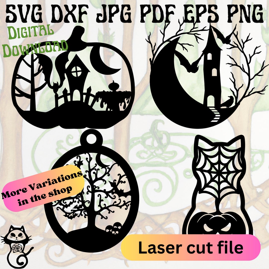 Creepy Halloween Svg Bundle, Spooky Pumpkin, Creepy Bats Svg, Spooky ...