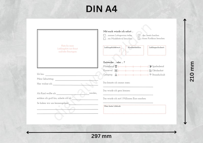 Wedding Guest Book Digital Template Wedding Friends Book Etsy