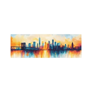 Custom Metal New York Skyline Wall Art - Vibrant Impressionistic Cityscape Decor
