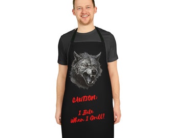 Unleash Your Inner Beast with Our Werewolf Apron: Funny and Eye-Catching Grilling Apron for the Fearless Chef