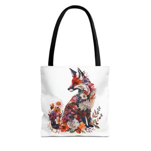 Floral Fox Tote Bag: Colorful Graphic Design