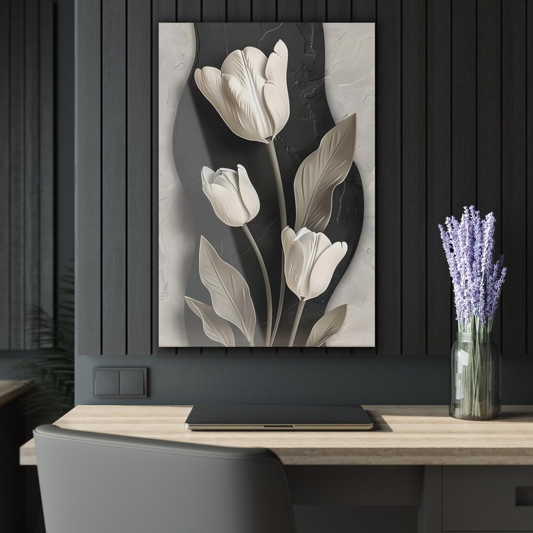Modern Acrylic Tulip Wall Art - Elegant 3D Floral Home Decor - Etsy