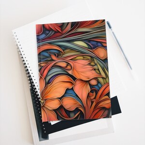 Art Nouveau Floral Hardcover Journal – Vibrant Creative Notebook with Swirling Motifs