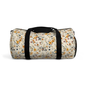 Floral Duffel Bag | Personalized Weekender Bag for Travel & Gym | Stylish Overnight Carry On
