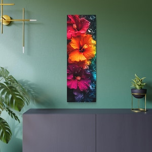 Żywa metalowa sztuka ścienna Hibiscus - nowoczesna dekoracja kwiatowa na 3 mm kompozycie aluminiowym