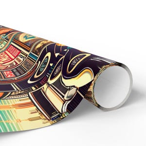 Papel de regalo con mapa antiguo: tipografía retro, papel de regalo artístico en papel de bellas artes de 90 g/m²