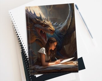 Dragon Art Journal 5x7 - Hardcover Fantasy Writing Notebook, Mythical Gift for Storytellers