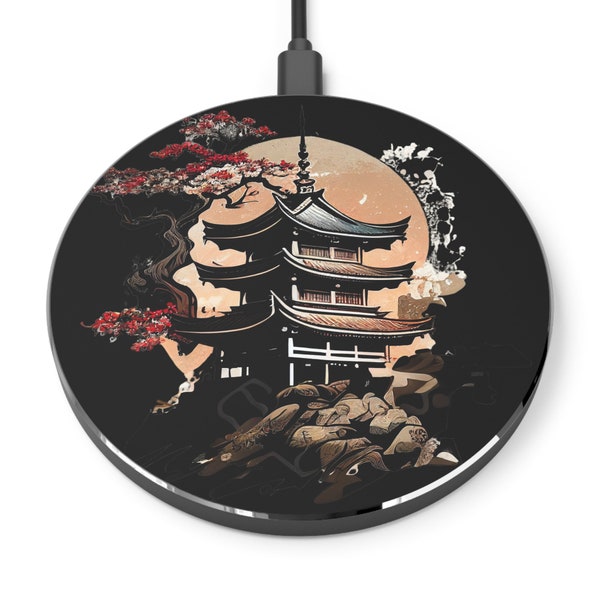 Powerful and Elegant: Our Japanese Temple Tattoo Wireless Charger