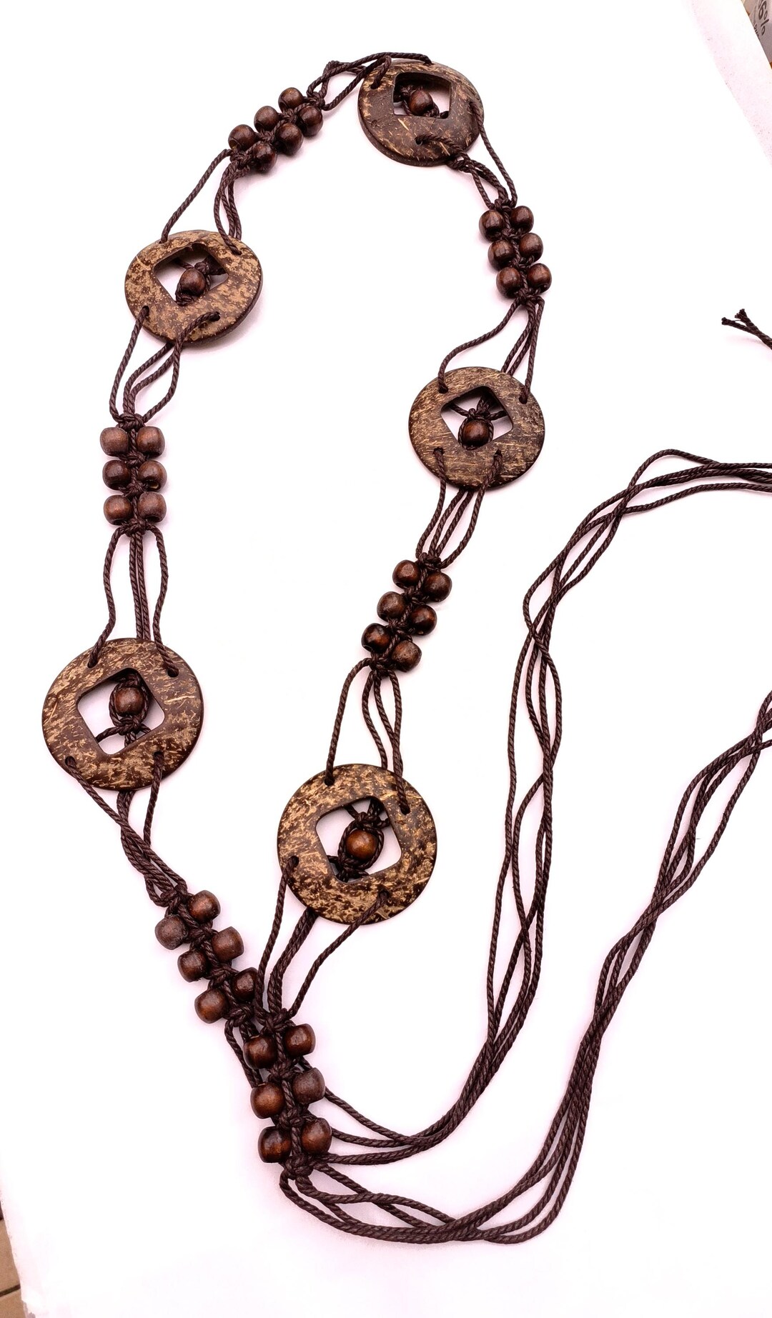 Y2k Boho Vintage Macrame Disc Tassel Belt - Etsy display picture 1