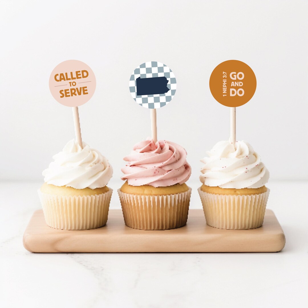 Pennsylvania Mission Cupcake Toppers, LDS Missionary Party Decor ...