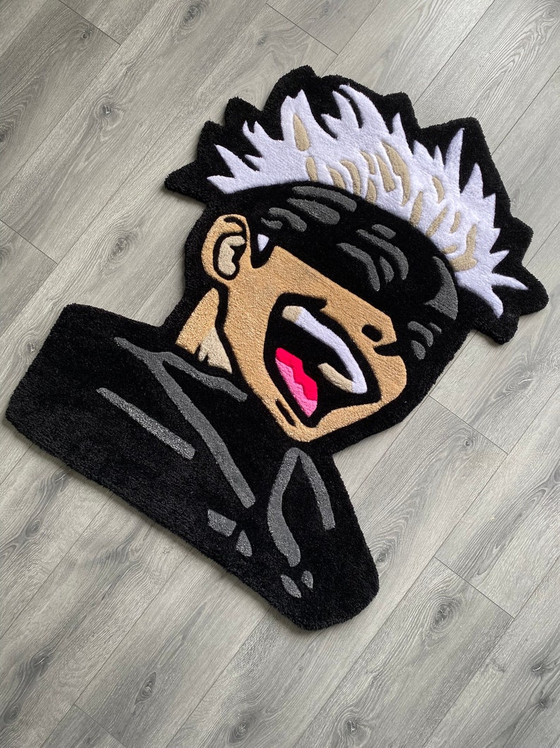 Satoru Gojo Inspired Jujutsu Kaisen Tufted Area Rug Anime Custom Rug ...